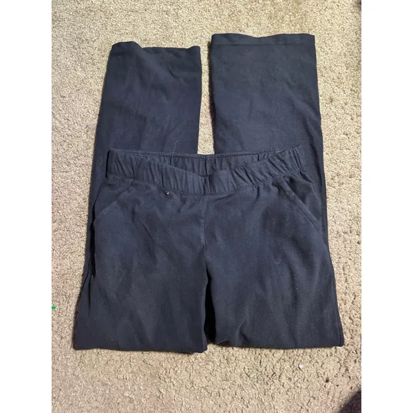 Columbia Womens Black Fleece Pants Elastic Waist‎ Straight Leg Lounge Hiking M - Image 2