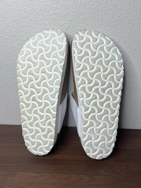 Papillio Birkenstock White Vegan Leather Gizeh Flex Platform Sandal Size 6 - Image 7