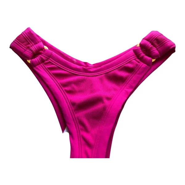 L*Space Anna Bitsy Cut Bougainvillea Pink Ribbed Bikini Bottom Women’s XS NWT - Image 4
