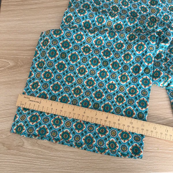 Alice + Olivia Small Russell Pants‎ High Waist Geo Teal Blue Wide Leg Boho Gypsy - Image 11