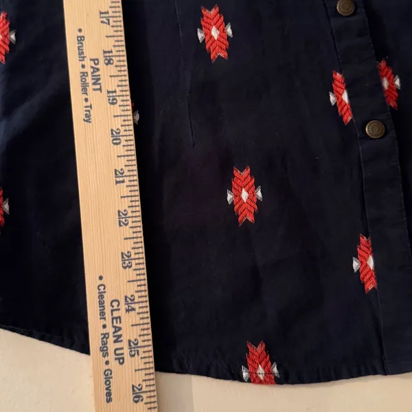 Ariat Real Mesmeric M Navy Blue Geometric Embroidered Western Shirt Long Sleeve - Image 6