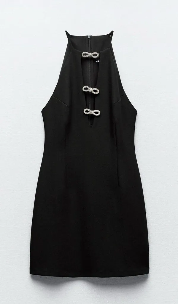 Jewel Bow Mini Dress - Image 4