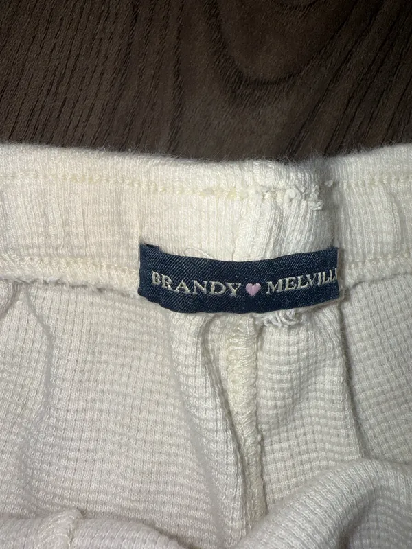 Knitted Brandy Melville Cream shorts - Image 2