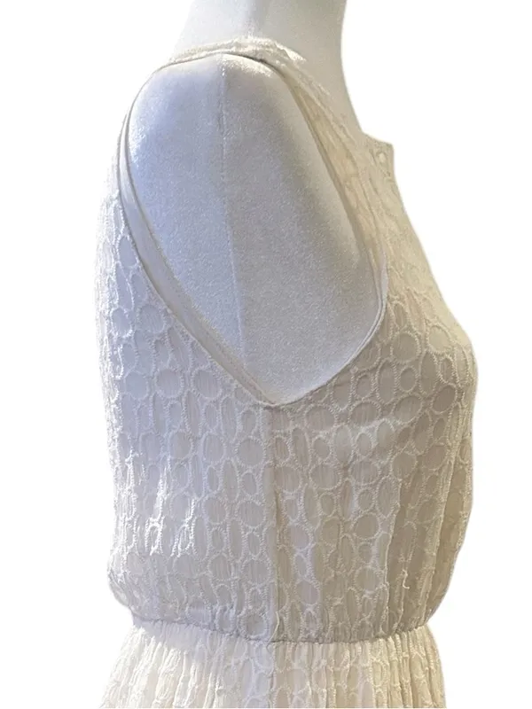 Alice + Olivia Silk Creamy White Ivory Lace Romantic Bridal Tank Mini Dress - Image 6