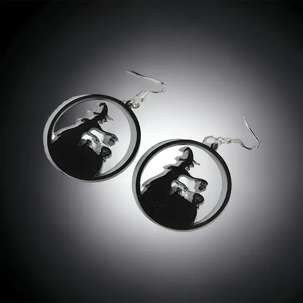 Witch Skulls Gothic Style Black Round‎ Acrylic Fashion Earrings - Image 5