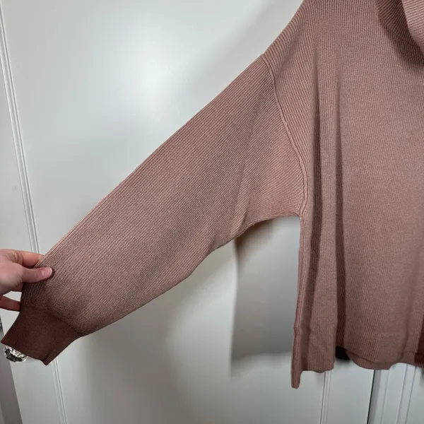 Free people softly structured‎ tunic sweater in dusty mauve pink taupe size xl - Image 4