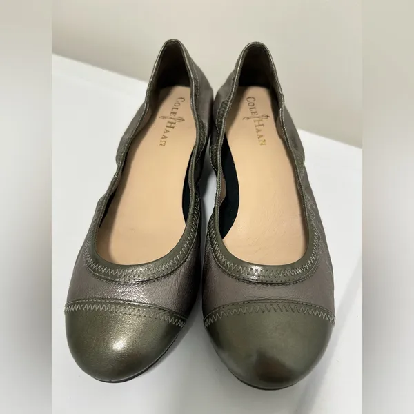 Cole Haan Silver Wedge Pumps Size 7 - Image 2