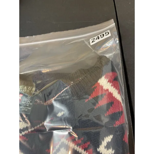 Lauren Ralph Lauren Southwestern Aztec Black Red Knit Sweater Womens M READ - Image 13