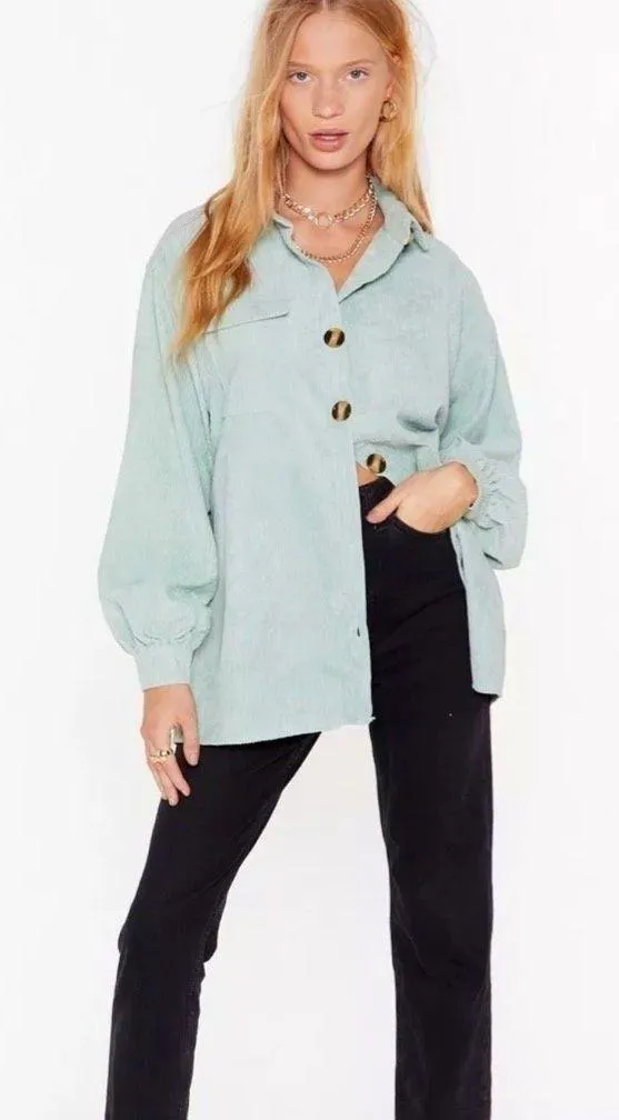 Nasty Gal Corduroy Shirt Oversized - Image 3