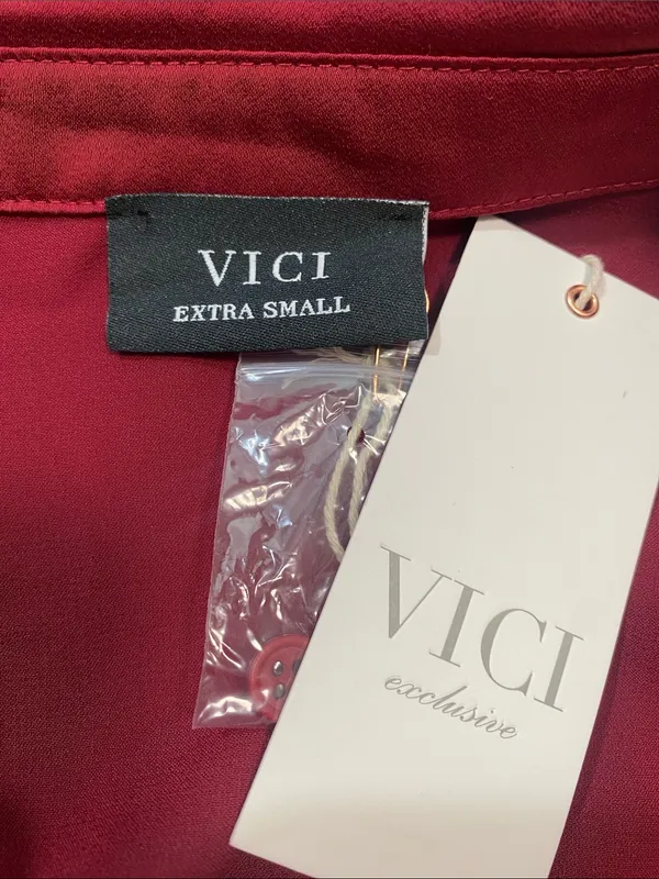 Vici Burgundy Satin Twist-Waist Midi Dress Size Xs - Image 9
