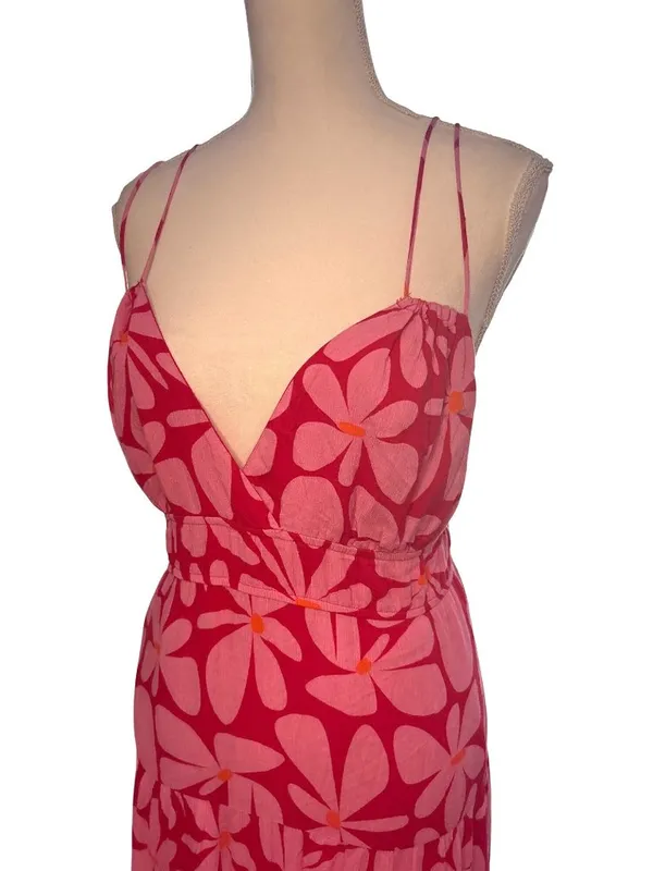 Hutch Swing Maxi Dress in Pink Red Medium Womens Long floral gown - Image 6
