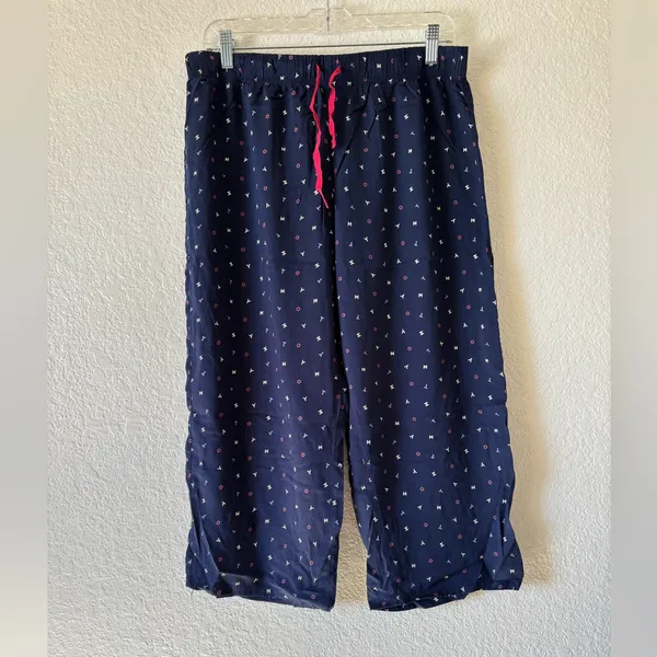 😴❤️Tommy Hilfiger women’s Pajama Set in Navy with Pink Trim Size L - Image 13