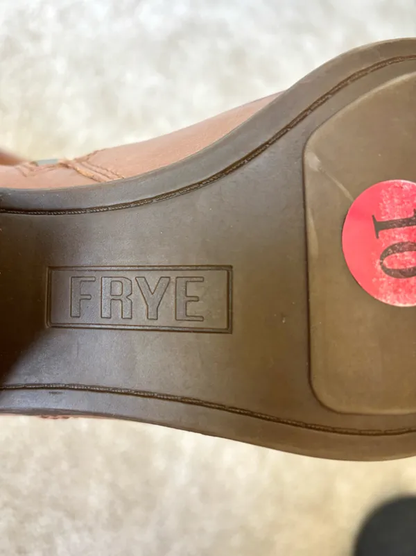 Frye Jennifer Ankle Booties Brown Leather Round Pointed Toe Western - Image 10