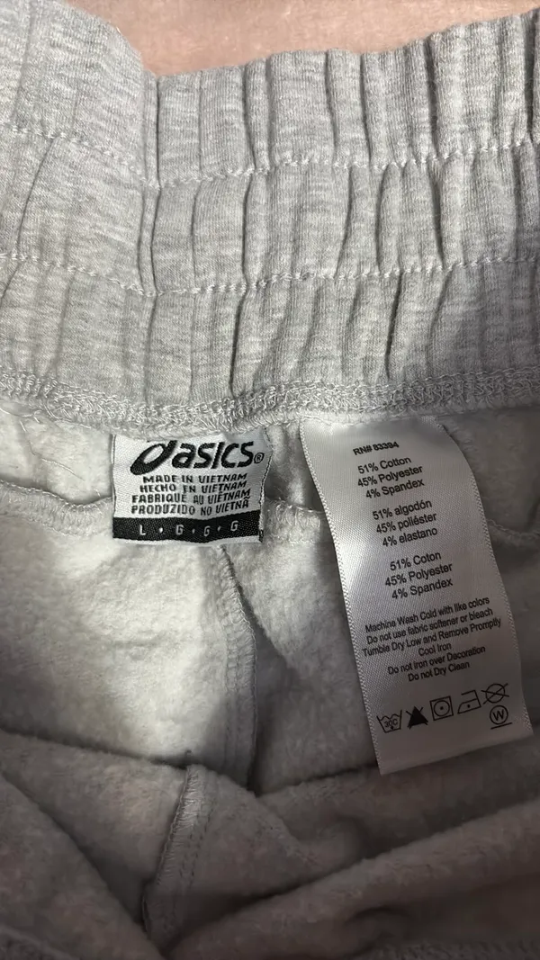 Asics Plum and Grey sweatshorts - Image 3