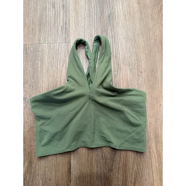 Lululemon Key to Balance Tank Top Olive Green Nulu‎ Yoga Crossback Crop Size 6 - Image 3