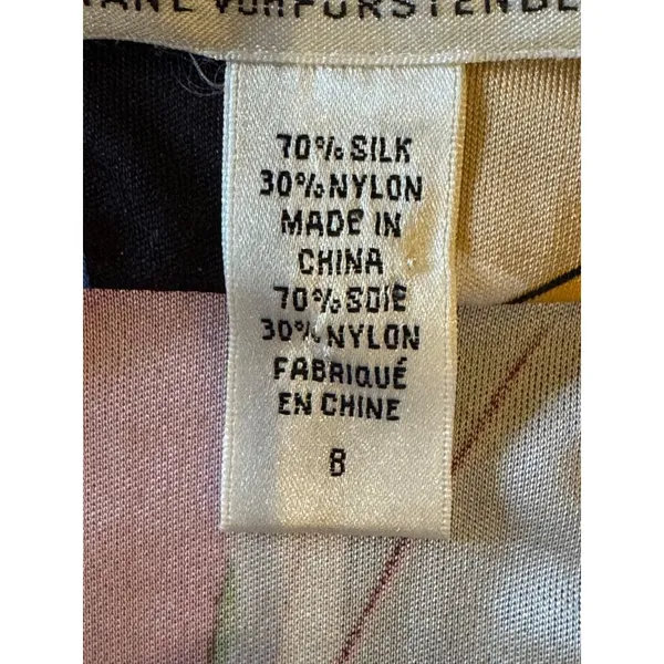 Diane Von‎ Furstenberg Dress Women 8 Blue Pink Silk Blend Eliot Butterfly Mini - Image 13