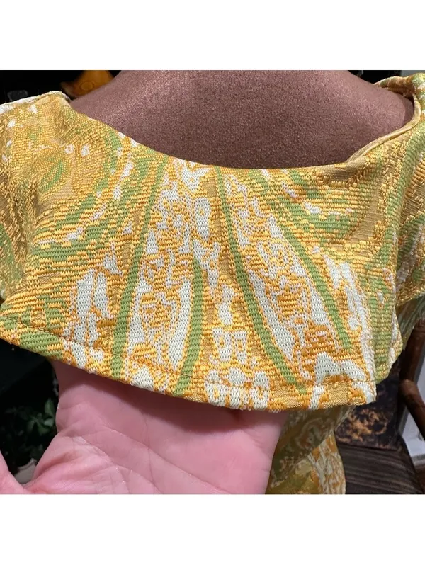 Zara Paisley Ruffle Blouse – Yellow & Green, Size Medium - Image 10