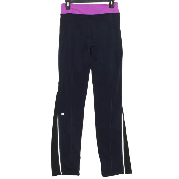 Lululemon Womens Pants Straight Leg Mixed‎ Material Pull On Black Size 4 - Image 2