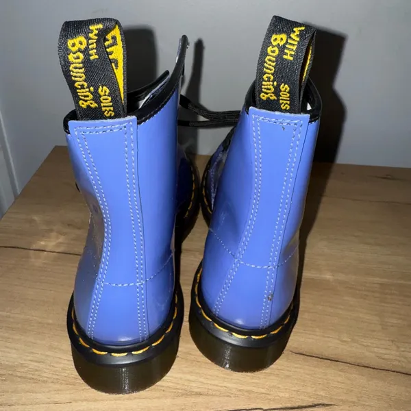 Dr. Martens 1460 Womens‎ Blue Boots Size 6 Patent Leather Boots NWOB C - Image 3