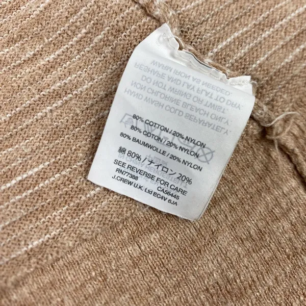 Madewell Cardigan Sweater Womens Small Tan‎ Stripe Open Front Longline Pockets - Image 4