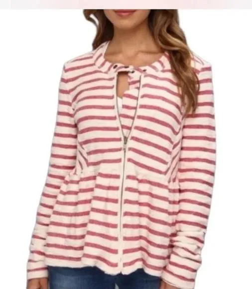 Free People Striped Peplum Jacket - Image 2