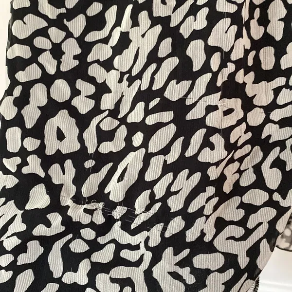 Topshop Animal Print Leopard Cheetah Dress Long Sleeves‎ Ruffle Collared Size 2 - Image 3