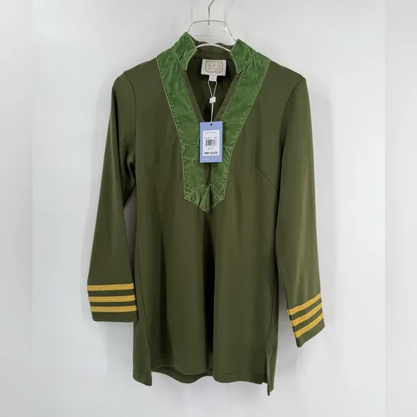 Tuckernuck‎ sail to sable green tunic top size small NWT - Image 2