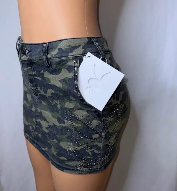 Camo print playboy mini skirt  - Image 2