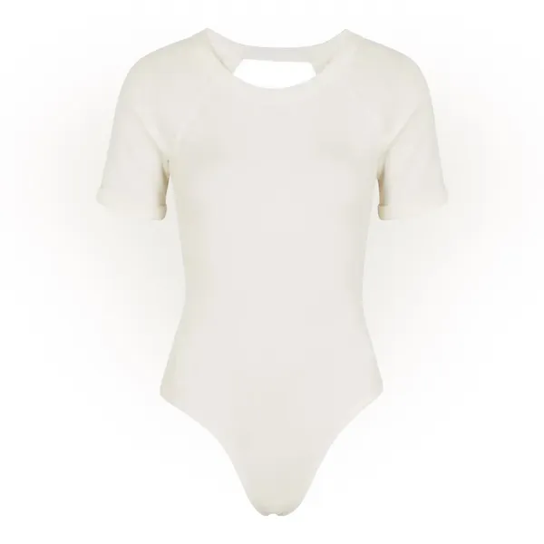 NWT The Line By K Remy Short Sleeve Bodysuit Ivory Size M - Image 3