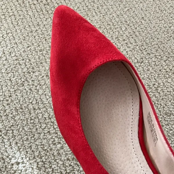 NEW Greatonu Bright Red Women’s Kitten Heels Suede Leather Size 39 Shoes NWOB - Image 11
