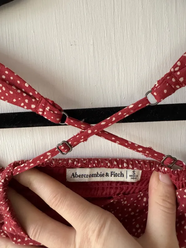 Abercrombie Red & White Polka Dot Tank Top Bodysuit - Image 5