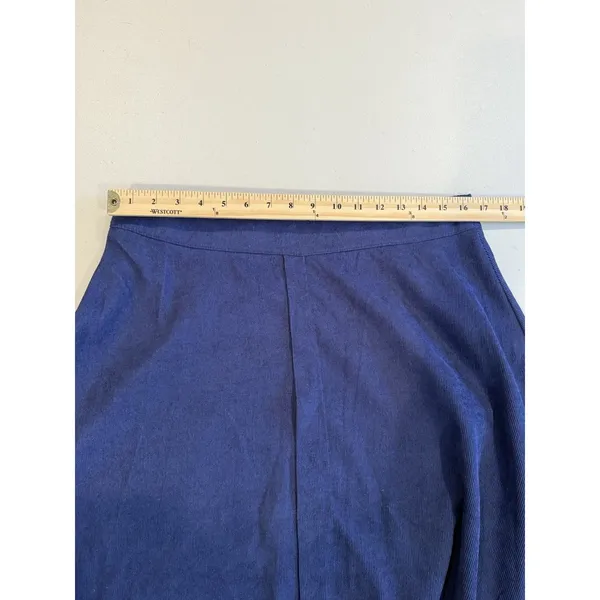 A Line Midi Skirt XL Navy Corduroy Prairie Retro Mod Minimalist Academia Cottage - Image 4
