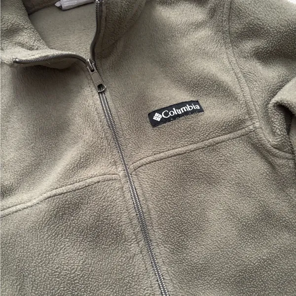 Columbia Fleece Utility Jacket in Khaki - Image 2