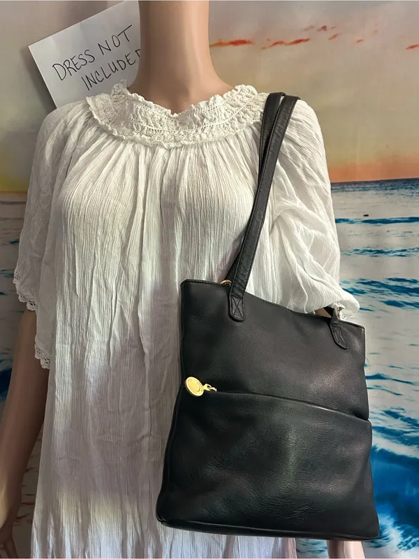 Stone Mountain Women’s Classic Black Tote Shoulder Crossbody Bag - Image 2