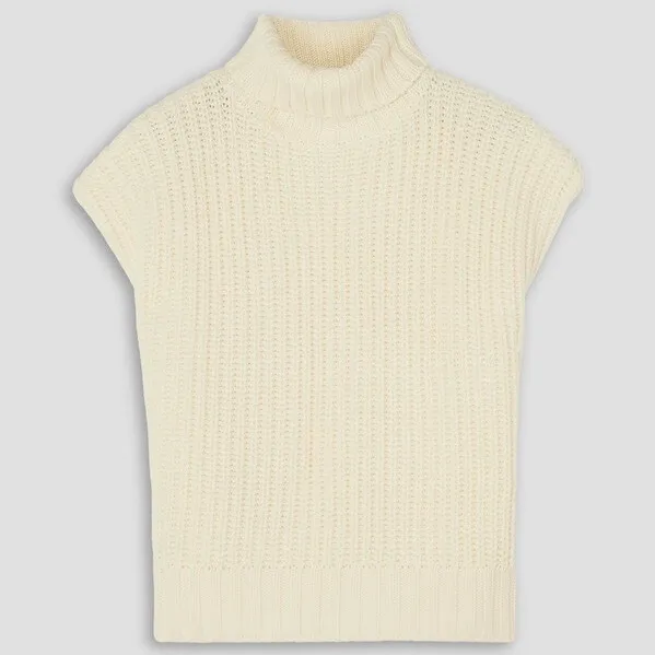Staud Bette merino wool rib-knit cap sleeve turtleneck sweater size S small NEW - Image 19