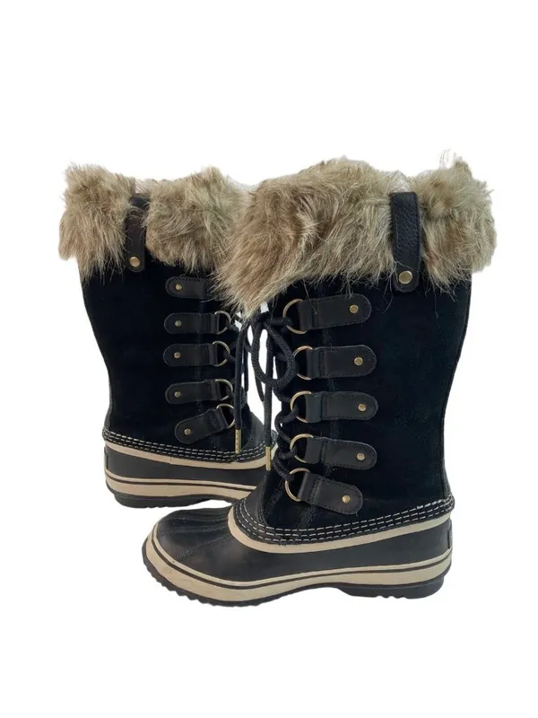 -Sorel Joan of Arc Snow Boots Womens Size 8 Black Waterproof Winter Faux Fur - Image 7