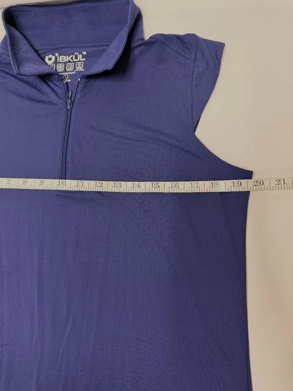 IBKUL Sleeveless Zip Polo Tank Blue Size L - Image 8