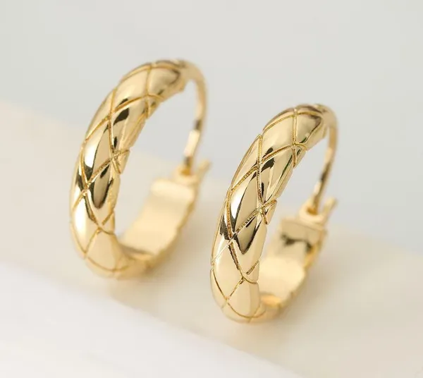 Polished Metal Texture Gold Hoop Earrings for Women - Image 3