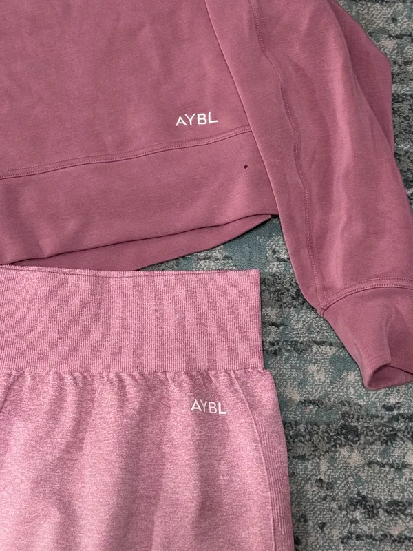 AYBL Rose Pink Set Cropped Jumper Ombré Seamless Leggings S/M - Image 7
