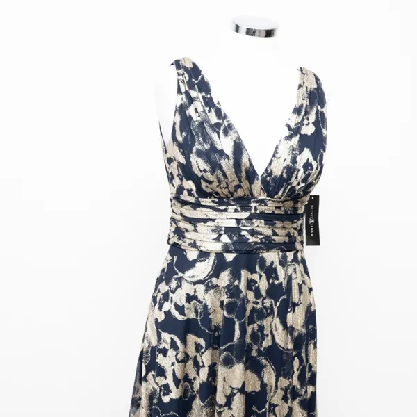 Betsy & Adam - Foil Print Sleeveless Mesh Gown‎ - Image 10