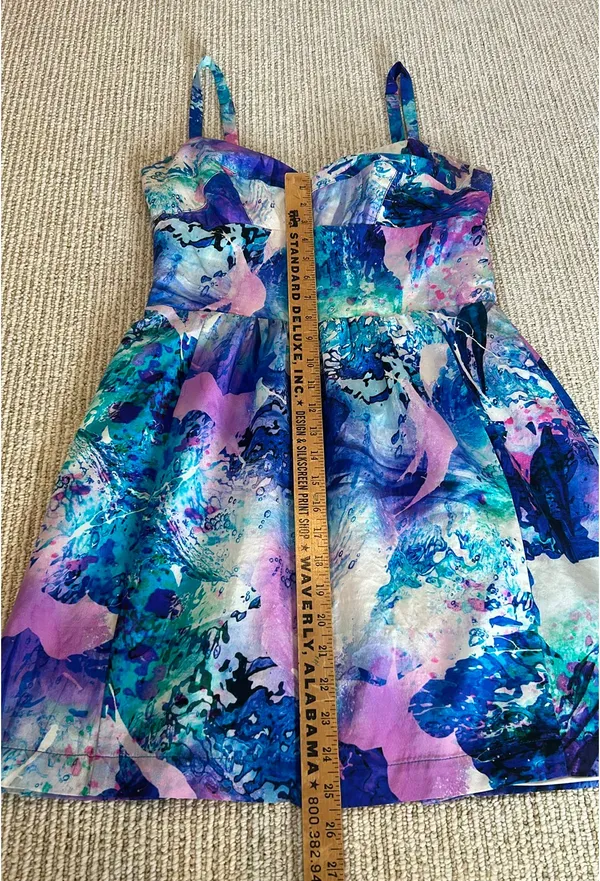 Amanda Uprichard Dress Silk L Purple/Blue/Pink - Image 3