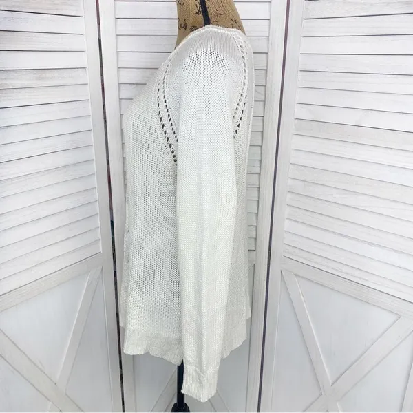 Apt. 9 Chunky Multi Knit Crew Neck‎ Tunic Sweater Cream Winter White XL - Image 2