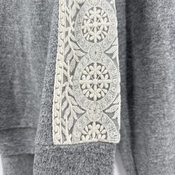 FN by Flora Nikrooz Womens‎ Gray Lace Trim Lounge Set Pajamas 2PC Medium - Image 5
