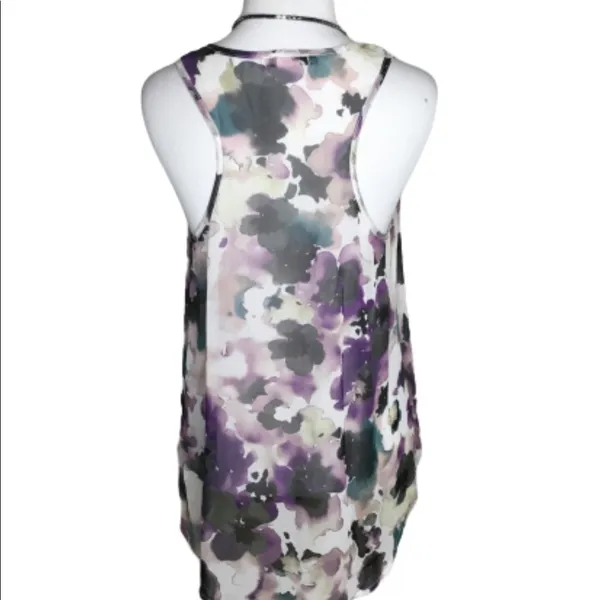Love Squared Purple Lilac Water Color Casual Summer Hi/Lo Tank Top M - Image 4