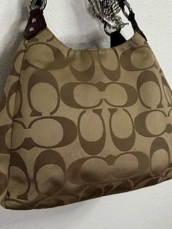 Vintage Y2K Coach Signature Canvas F24742 Campbell Hobo Purple Shoulder Bag - Image 6