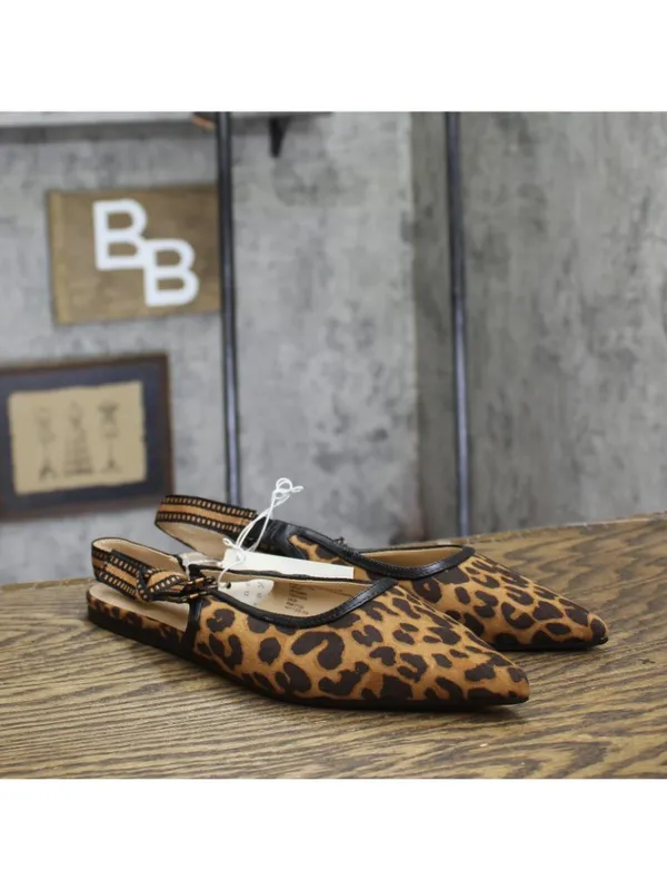 NWT A New Day London Slingback Pointed Toe Flats 94303557 Cheetah Brown 8M - Image 2