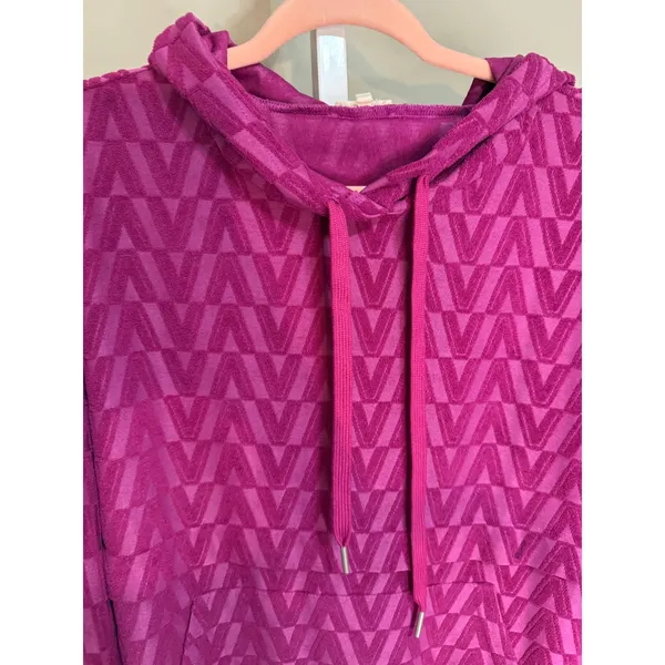 Jodifl Magenta Textured Hoodie Pullover Kangaroo Pocket‎ Size L Cozycore - Image 4