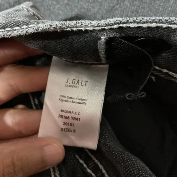 J. Galt Y2K Brandy Melville Black Carpenter‎ Jeans Raw Hem S Streetwear - Image 5