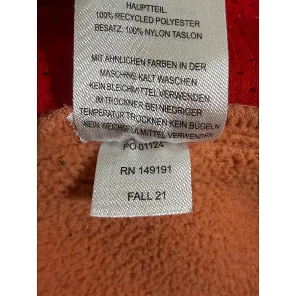 Topo Designs Subalpine Fleece Pullover Burnt Orange Half Zip Women's XL - Image 8