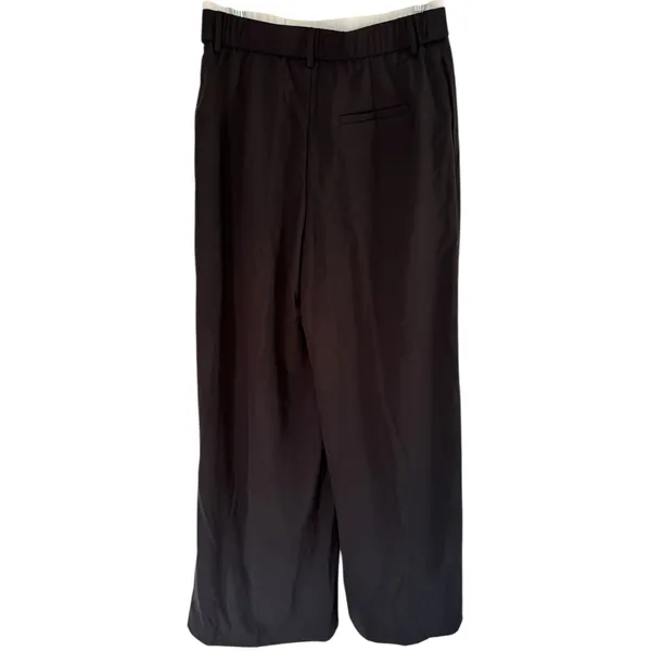 NWT OGL Double Pleated Mid Rise Wide Leg Trousers Women’s Size Medium Black - Image 2